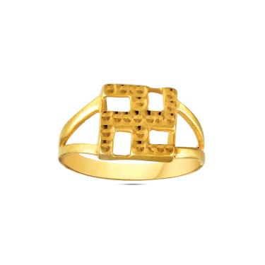 Gold swastik design ring kids . Kids Jewelley at Cradle Collection 