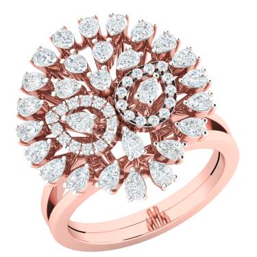 Rose Gold  Cocktail Rings For Women