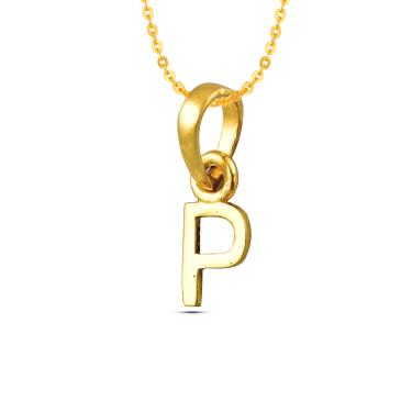 Alphabet Letter P gold pendant for kids