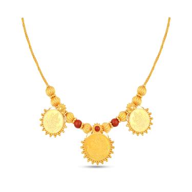 Gold Coin Laxmi Haar Necklace Set With Earring 