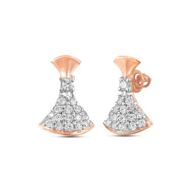  Stunning Sparkling American Diamond Bell Shape Rose Gold Earring