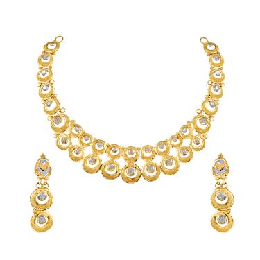 22 kt RHODIUM NECKLACE WITH EARRINGS