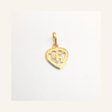 Heart swastik pendant