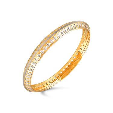 Dainty High mounted Gold-Rhodium bangle for women. Hallmark Jewellery ...