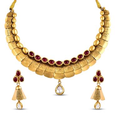 Gold Bridal Antique Kundan Set