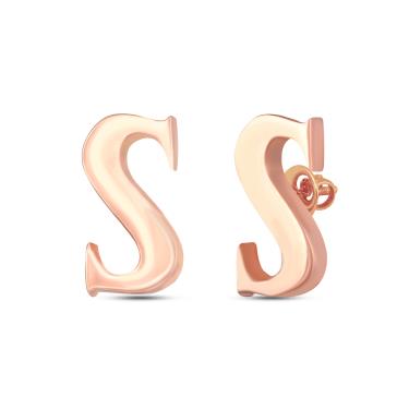 Rose Gold Letter S Shape Earring