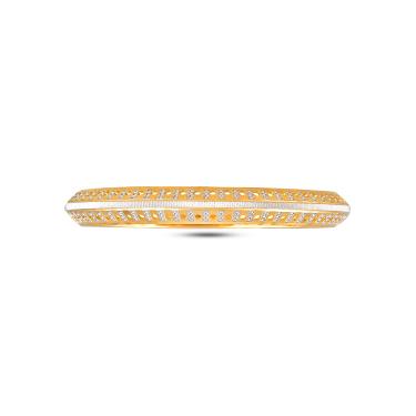 Dainty High mounted Gold-Rhodium bangle for women.  Hallmark Jewellery by Swastik jewellers