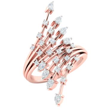 Rose Gold  Cocktail Rings For Women