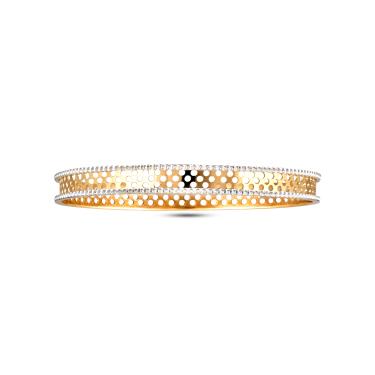 Sieve Design Bangle Gold-Rhodium  Hallmark Jewellery For Women.