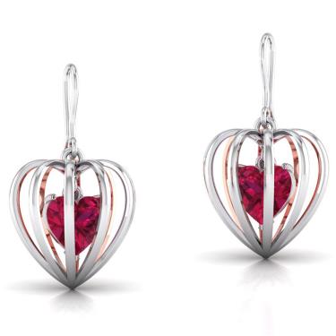 Heart Beat Earring With Rose
