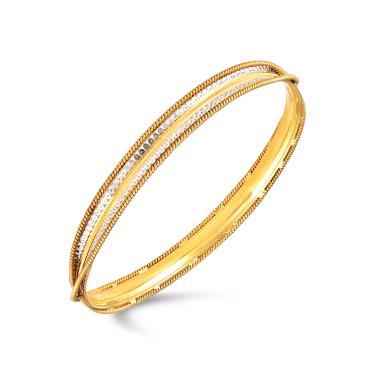 Spring Kangan Bangle With Gold-Rhodium Finish. Hallmark Jewellery For Women. 