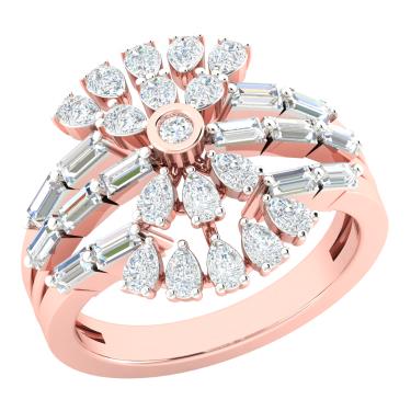 Rose Gold  Cocktail Rings For Women