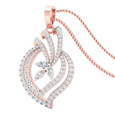 Sia Rose gold cubic zirconia party wear pendant set for women
