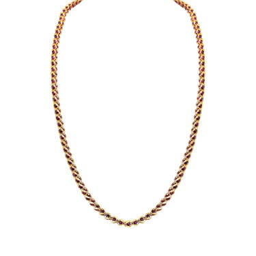 Gold glassfilled ruby chain