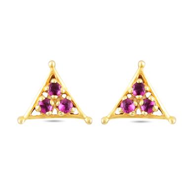 Purple Trangular Stud Earring 