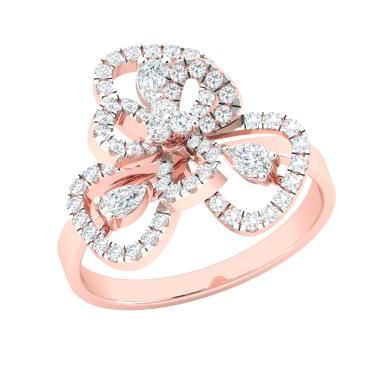 Rose Gold CZ Cocktail Ring For Women