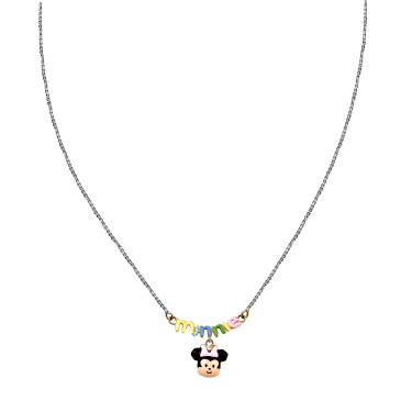 Gold rhodium chain with minnie cartoon pendant from Cradle collection at Swastik Jewellers 