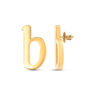 Gold Letter B Shape Earring