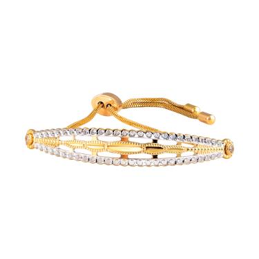 Cubic Zirconia Gold Bracelet type Kada for LAdies 