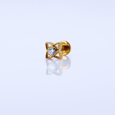 Blue stone diamond hot sale nose pin